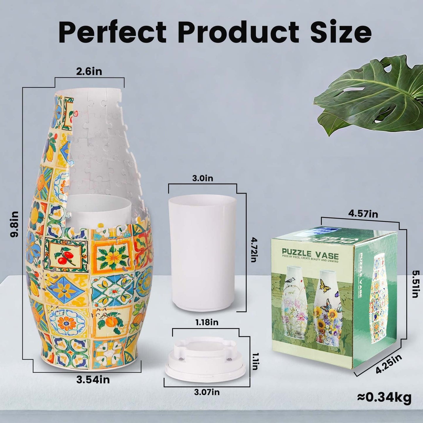 Unique 3D Puzzle Flowers Vases With Led Lights